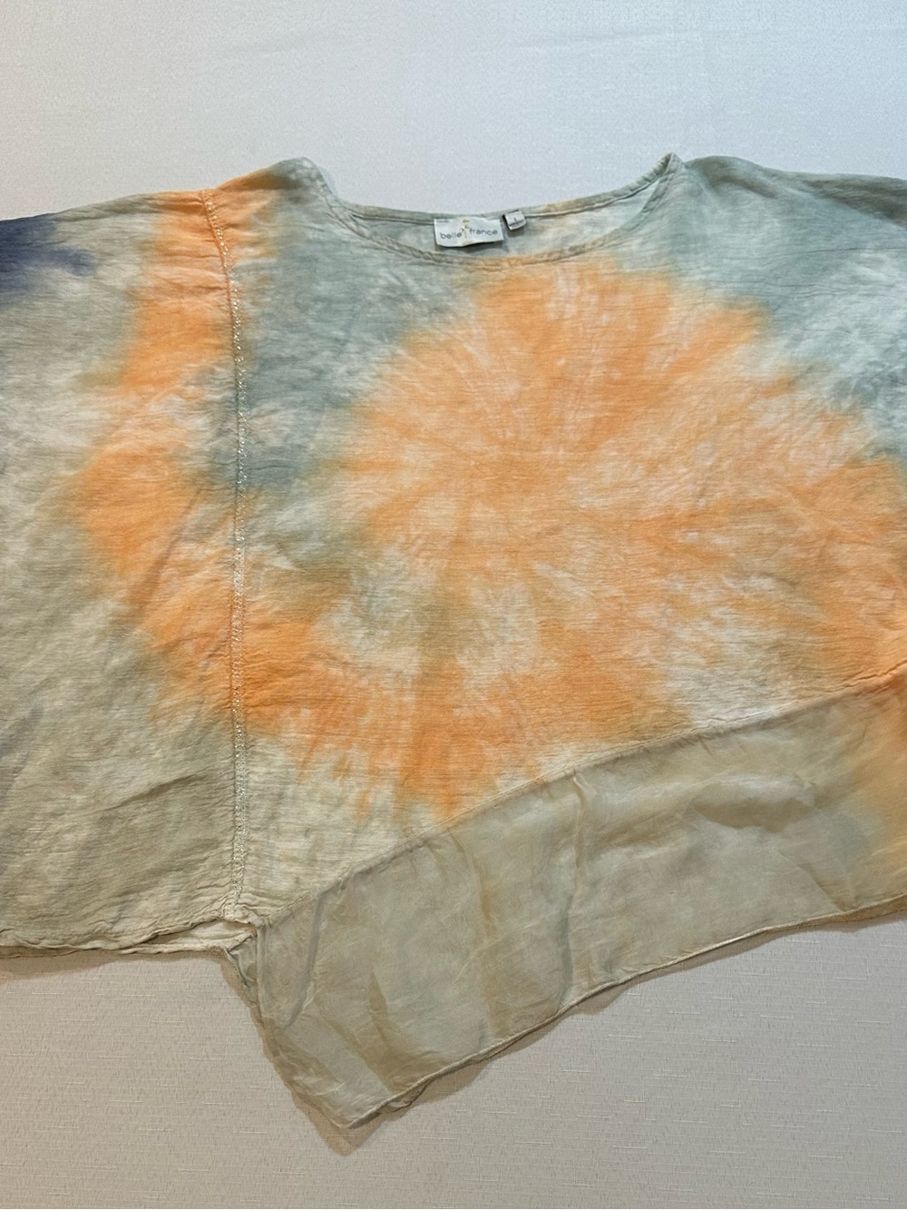 Belle France Linen Silk Tie Dye Lagenlook Tunic L